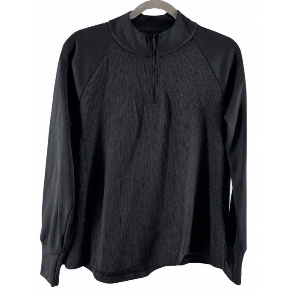 Nike Dri-Fit Women’s M Black 1/4 Zip Pullover Textured Long Sleeve Athletic Top